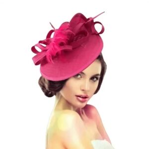 NEW! Fuschia Feathered Kentucky Derby Hat